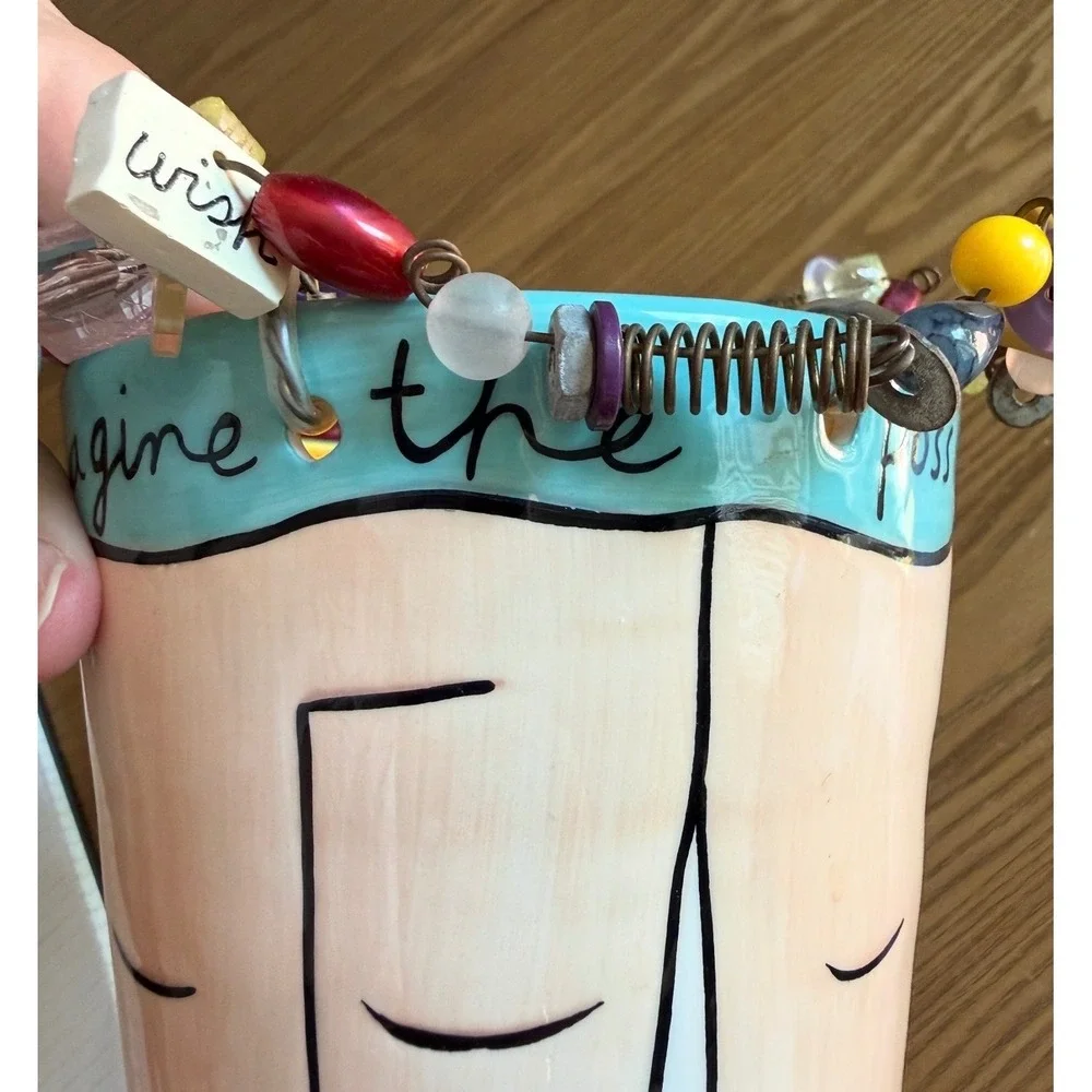 Susan Magnuson‎ for Silvestri Imagine the Possibilities Face Vase Beaded Art